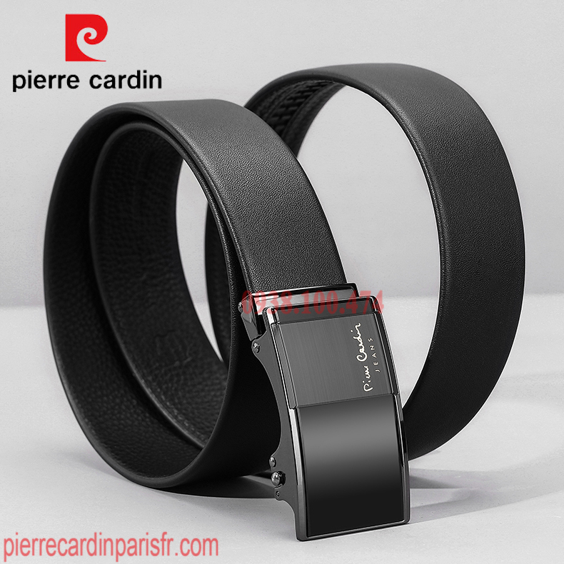 Thắt lưng Pierre Cardin chính hãng khóa chốt tự động dây da bò thật PCJ1108