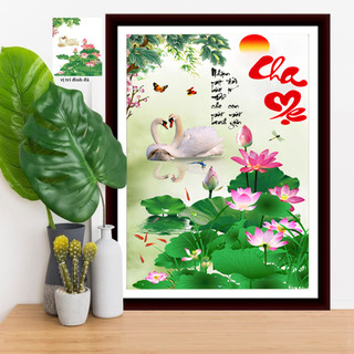 Tranh đính đá cha mẹ - lv463, tranh chưa gắn đá