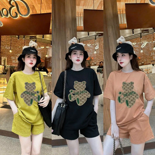 Bộ short cotton thêu lô gô q châu