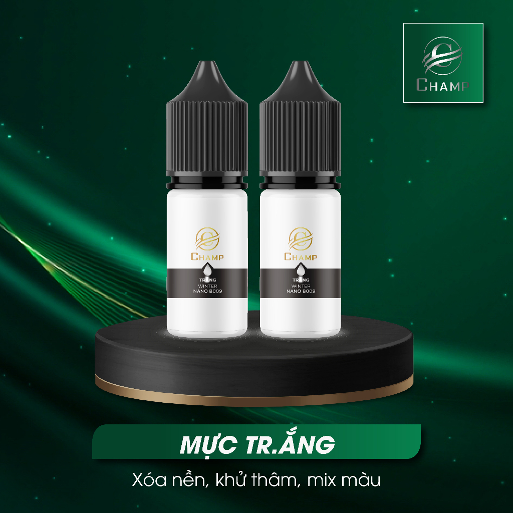 Set mực Trắng màu mực xử lý chân mày CHAMP Vip mực Serum sánh mịn, hữu cơ an toàn lành tính 5ml,1