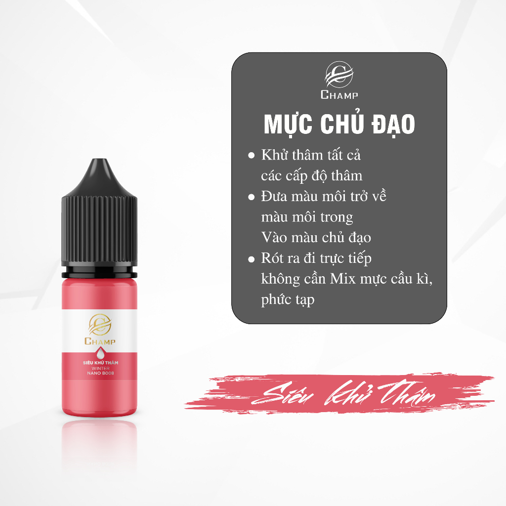 Siêu khử thâm CHAMP Nano B008 Rót ra đi trực tiếp đưa môi về màu trong veo chỉ sau 7 phút 5ml,10ml