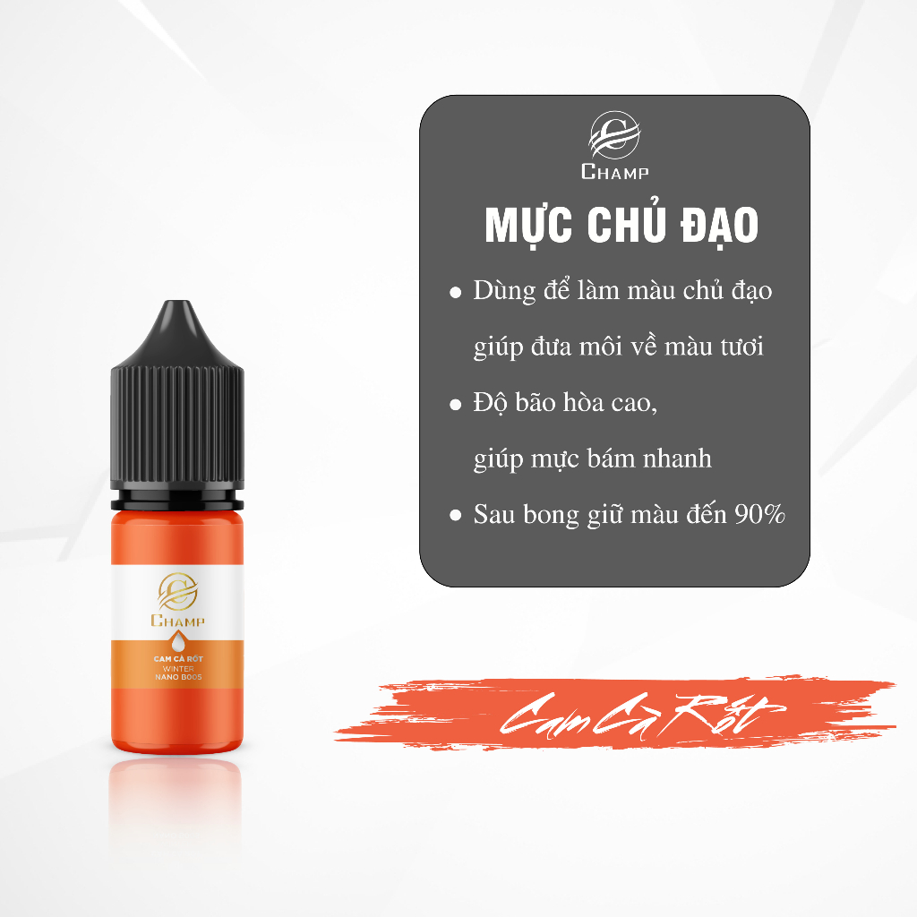 Cam cà rốt CHAMP Vip mực Serum sánh mịn, chiết xuất từ thiên nhiên, hữu cơ an toàn lành tính 5ml,10ml