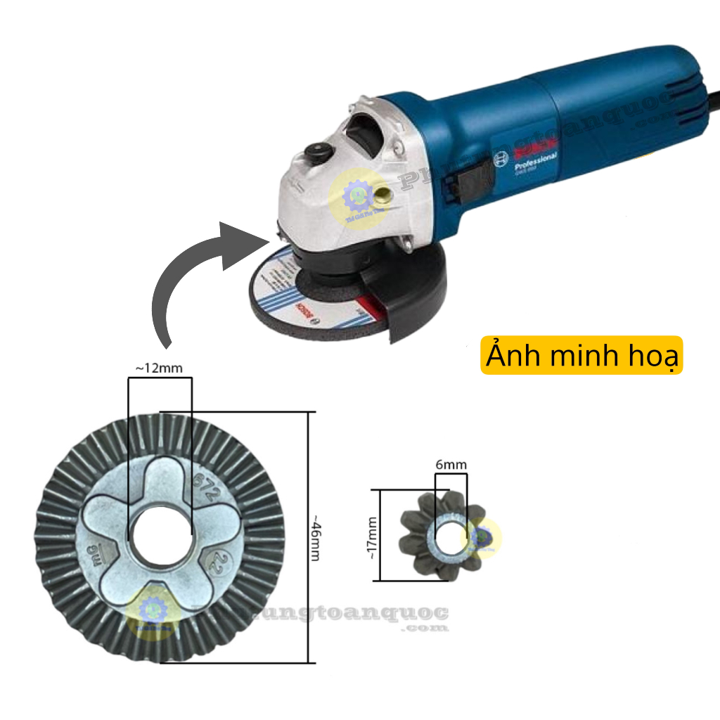 Bộ Bánh Răng Máy Mài Bosch 100mm Có Mã Máy GWS 6-100 Hoặc GWS 060 Có Thể Lắp Máy Có Cùng Thông Số