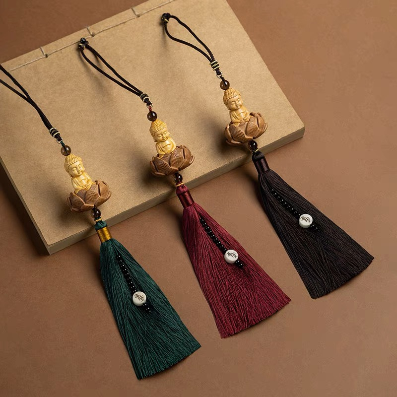 Khánh Liên Hoa Trang Trí Xe Hơi Dây Treo Phật Sen Gỗ Hoàng Dương Trang Trí Ô Tô