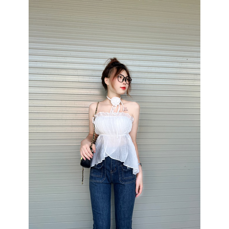 Quần jean loe dài 98cm túi kiểu