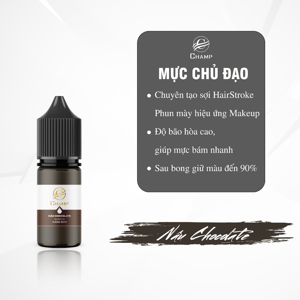 Nâu Chocolate Nano 0011 Cao cấp chuyên tạo Sợi Hairstroke tạo hạt, chai 5ml-10ml nhập khẩu đức