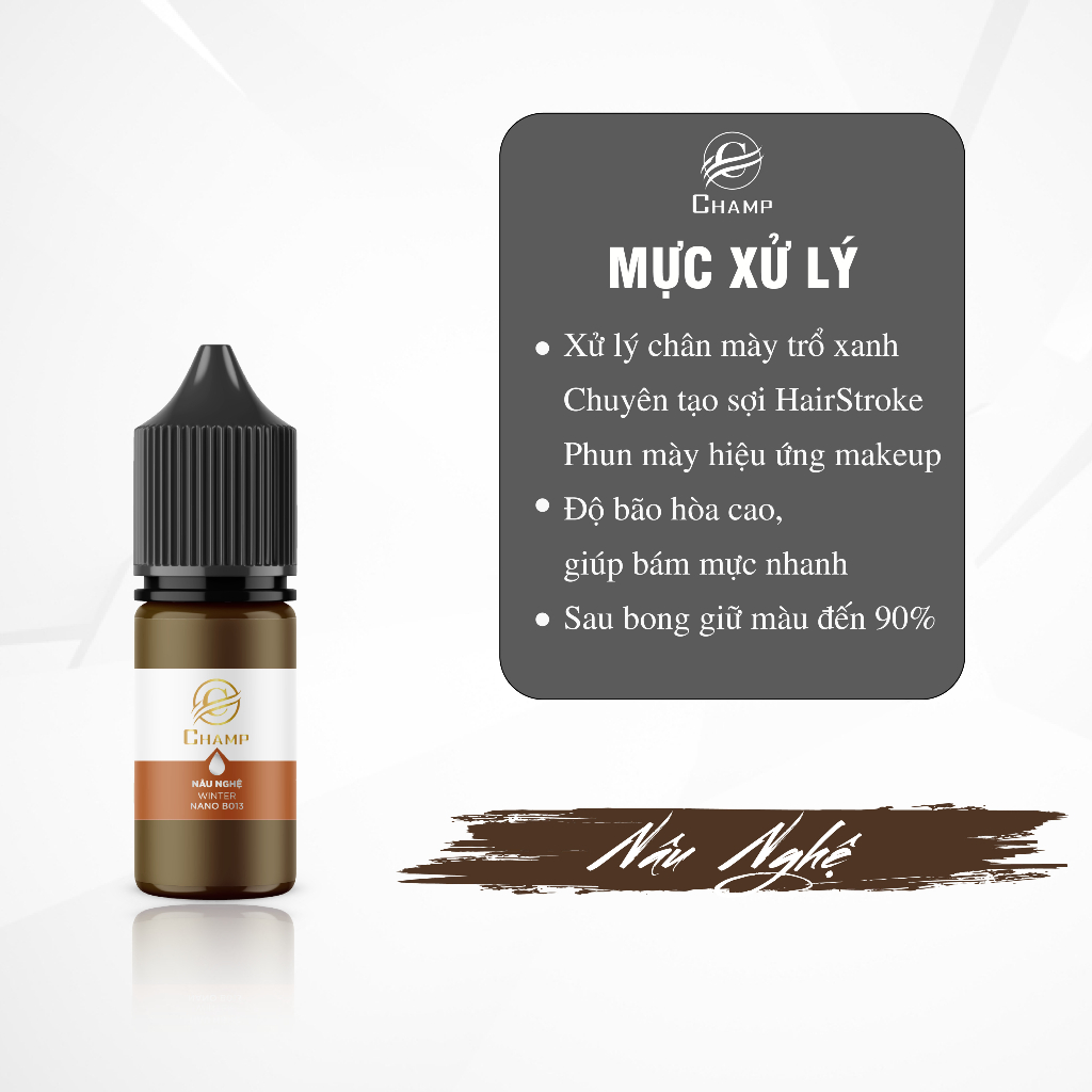 Nâu nghệ cao cấp xử lý chân mày chổ xanh chuyên tạo Sợi Hairstroke, tạo hạt 5ml-10ml