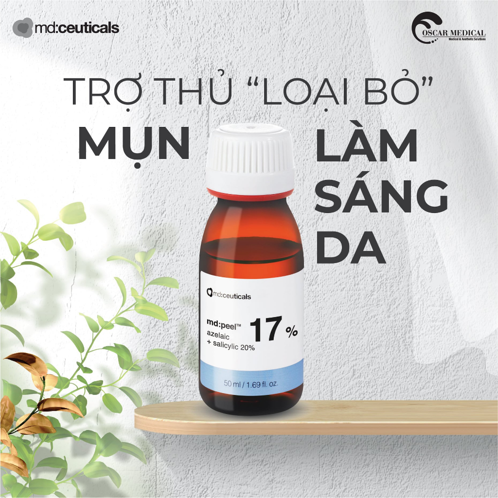 Peel mụn & giảm thâm Md:ceuticals md:peel azelaic 17% + salicylic 20%