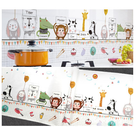 1M Decal Dán Bếp Tráng Nhôm Khổ 60cm Giấy Dán Bếp Nền Trong Suốt Chống Nước Dễ Lau Chùi - Cá sấu xanh