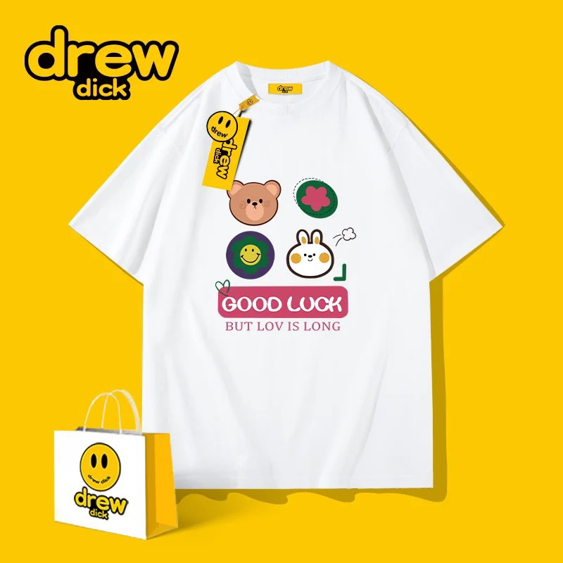 Áo phông cộc tay DR13 hàng cao cấp in hình mặt cười có 4 màu