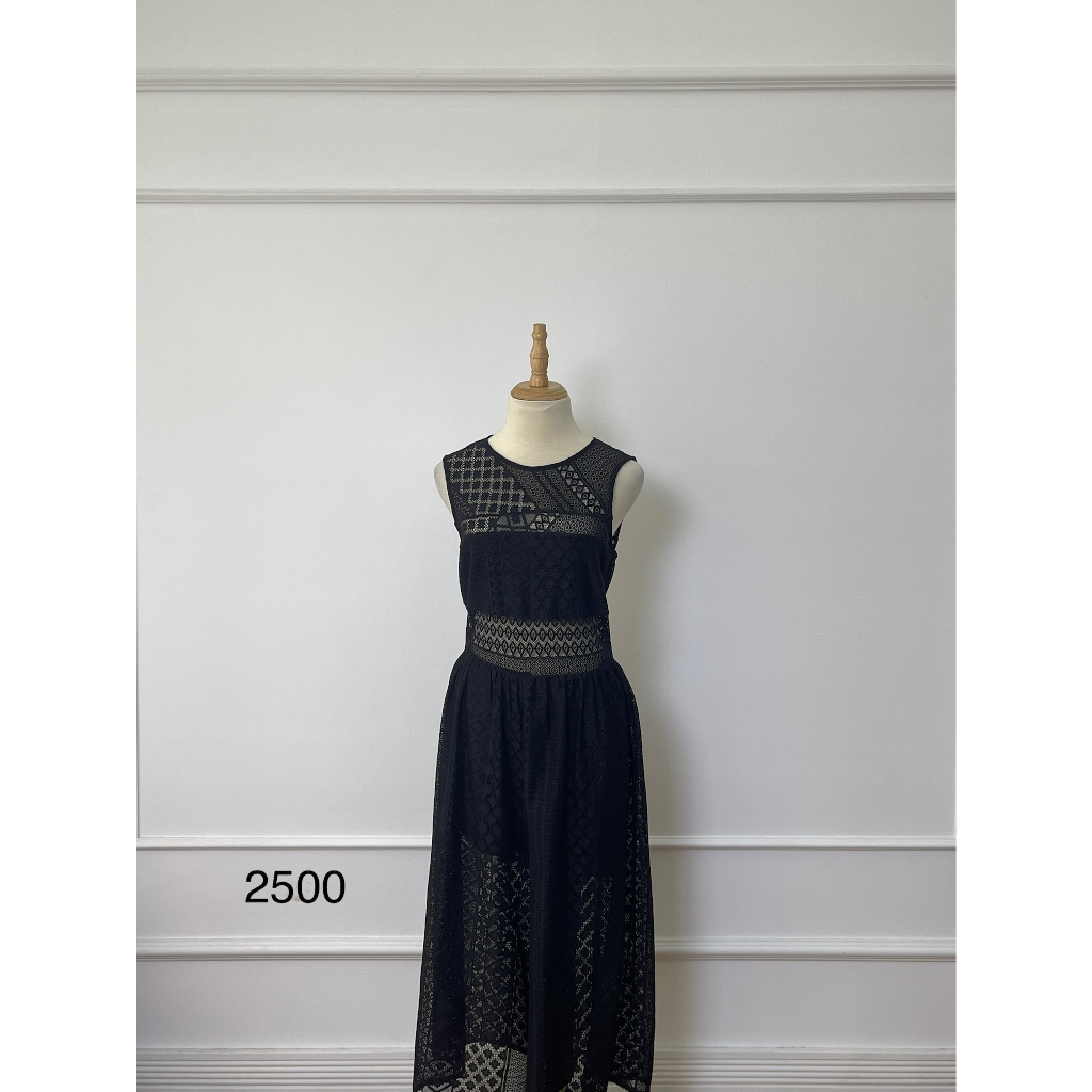 V2500 Váy MNG Hàng hiệu chính hãng thời trang nữ màu đen size M Secondhand thanh lý ký gửi