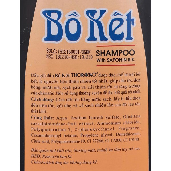 CHÍNH HÃNG THORAKAO GỘI BỒ KẾT 750 MIL
