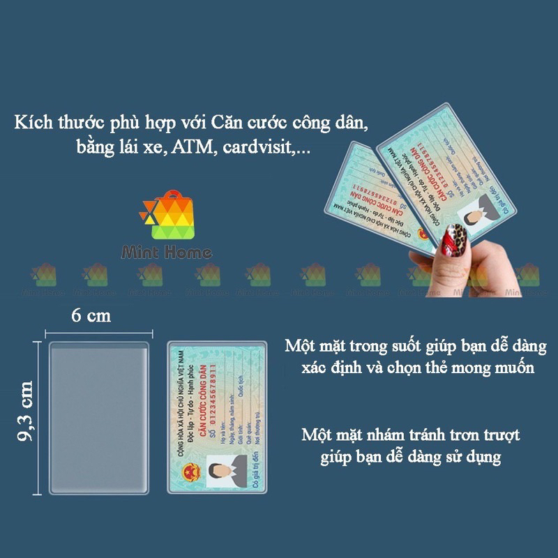 10 Miếng Nhựa Bọc Căn Cước - thẻ tín dụng