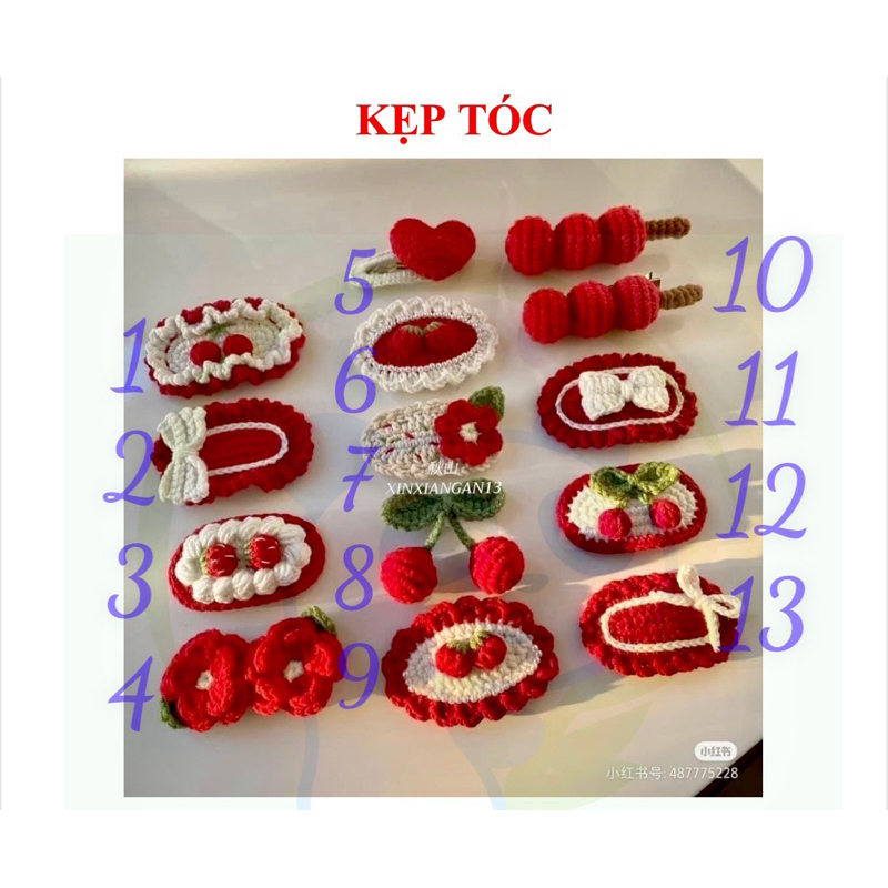 Kẹp tóc cho bé bằng len xinh xắn