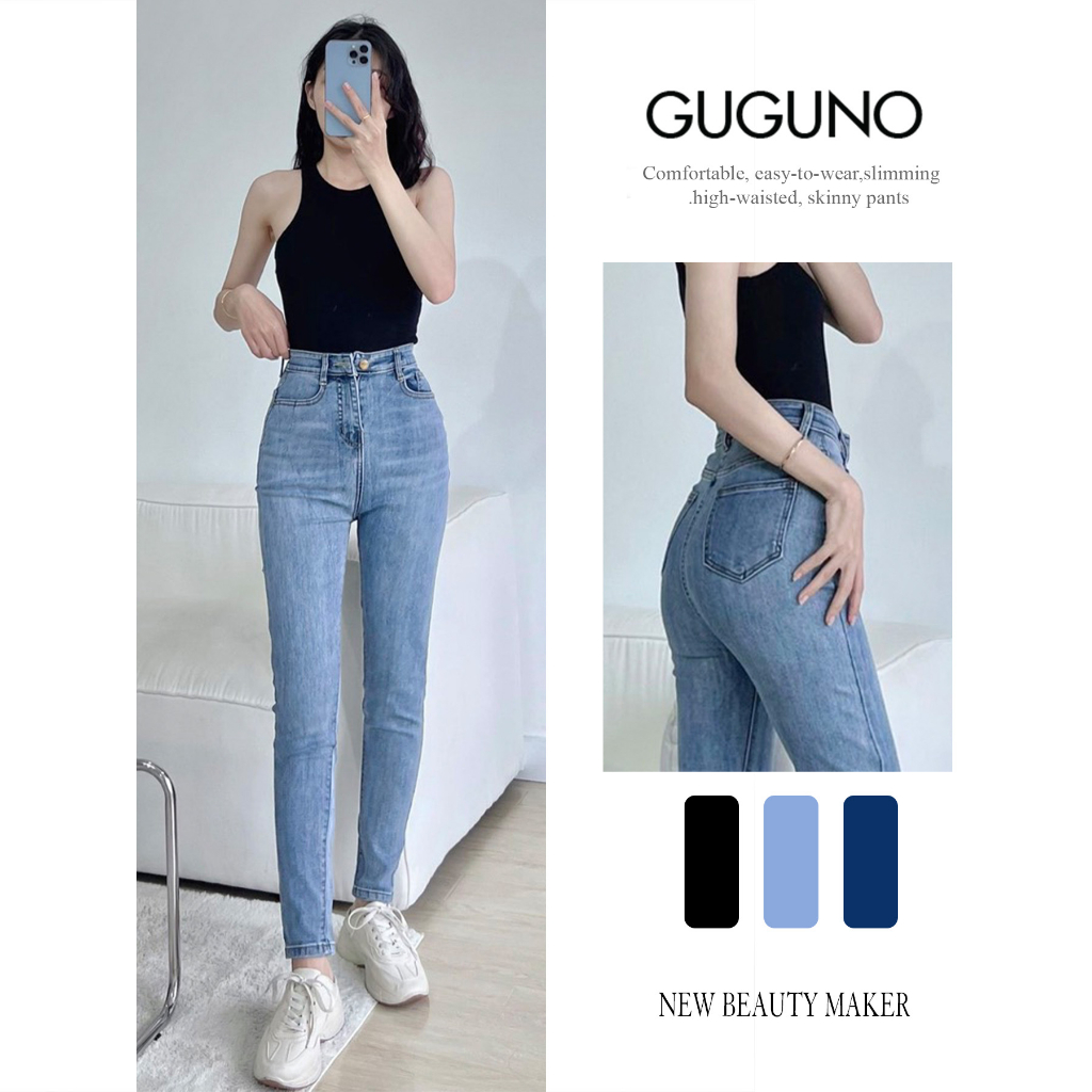 Quần jeans nữ ôm Guguno (quần jeans nữ, quần jean nữ, quần rin nữ, quần bò nữ)