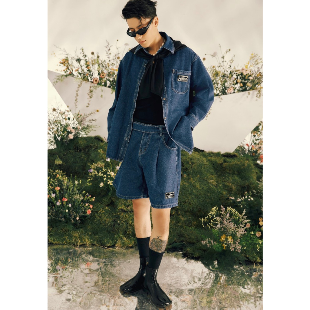 BLANKESPACE Quần Lửng Kabi Jeans Shorts Vải Jeans Thiết Kế Dầy Dặn Thời Trang Nam Nữ Unisex