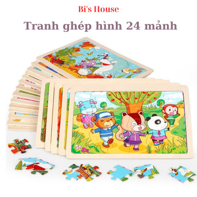 Tranh ghép hình 24 mảnh gỗ Bi's House giúp bé phát triển tư duy