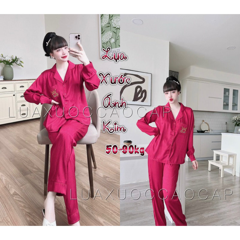 Đồ bộ Lụa xước bigsize 50-90kg mặc nhà form rộng