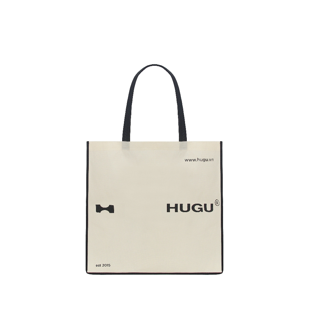 HUGU TOTE - túi vải dệt màu beige