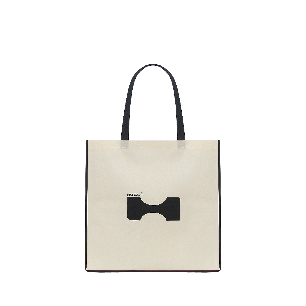 HUGU TOTE - túi vải dệt màu beige