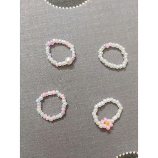 Nhẫn hạt cườm màu pastel nhiều mẫu