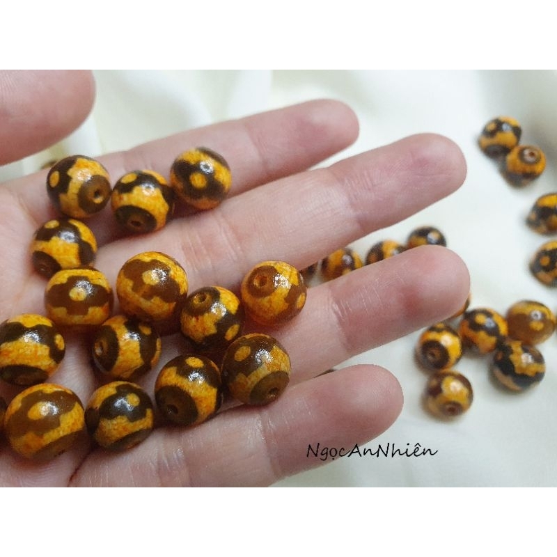 Viên Dzi 3 mắt chữ thập 10li