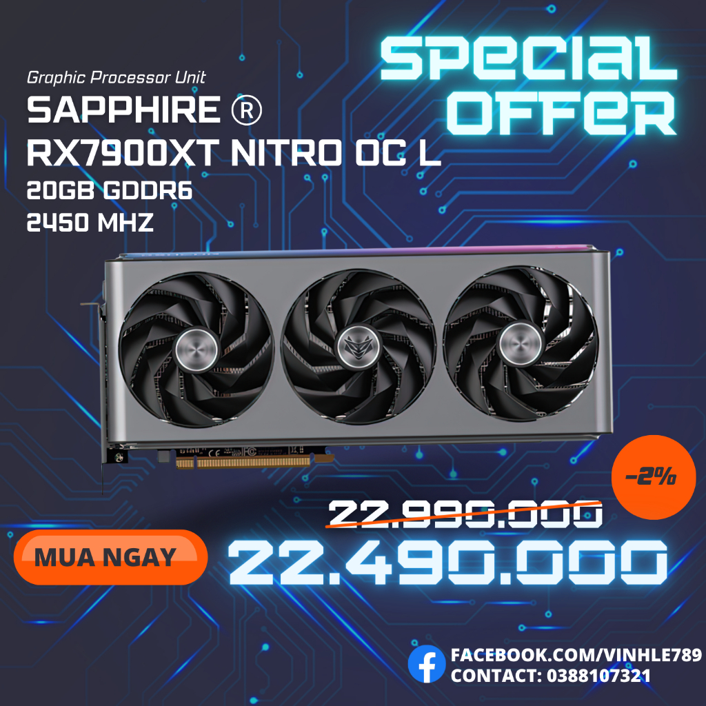 Card màn hình SAPPHIRE RX 7900XT NITRO + L [NEW]