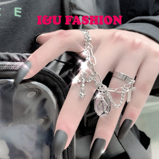 Bộ Nhẫn Nam Nữ UNISEX Kiểu Hở Điều Chỉnh Kích Cỡ 2 Chiếc Nhẫn Nối Dây Xích Thánh Giá Chữ Thập Và Chúa Độc Lạ NA-11