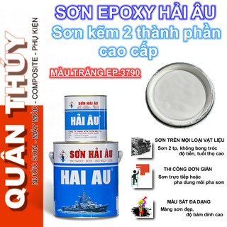 [Bộ 1Lít] Sơn kẽm, sơn sắt mạ kẽm CAO CẤP HẢI ÂU Màu Trắng EP3790 - Sơn mạ kẽm 2 thành phần EPOXY