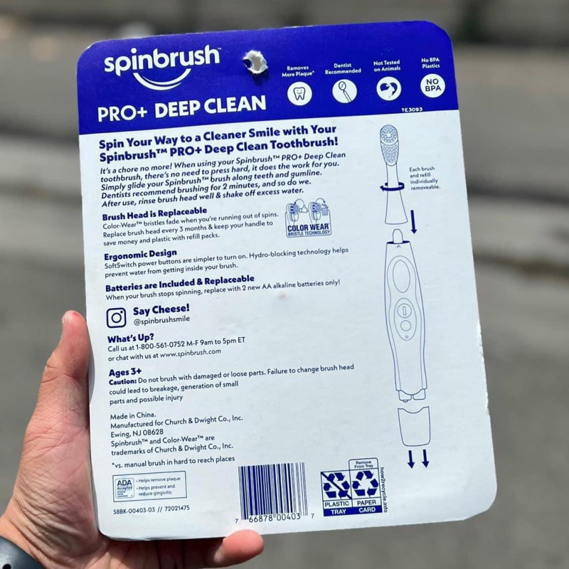 Set bàn chải 8 món Spinbrush Pro+ Deep Clean 🇺🇸