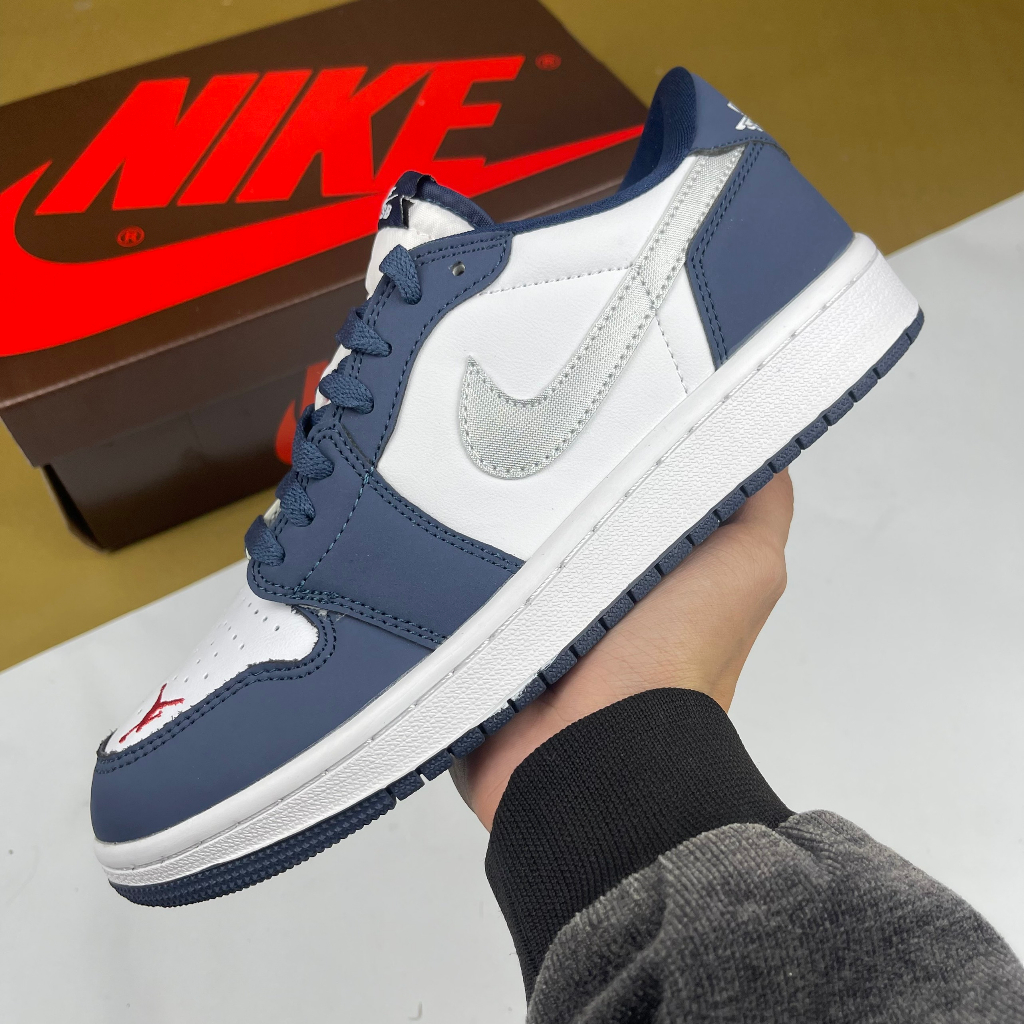 Giày Eric Koston x JD1 Low SB Midnight Navy, JD1 Thấp Xanh Trắng Móc Xám - Than.Shoes