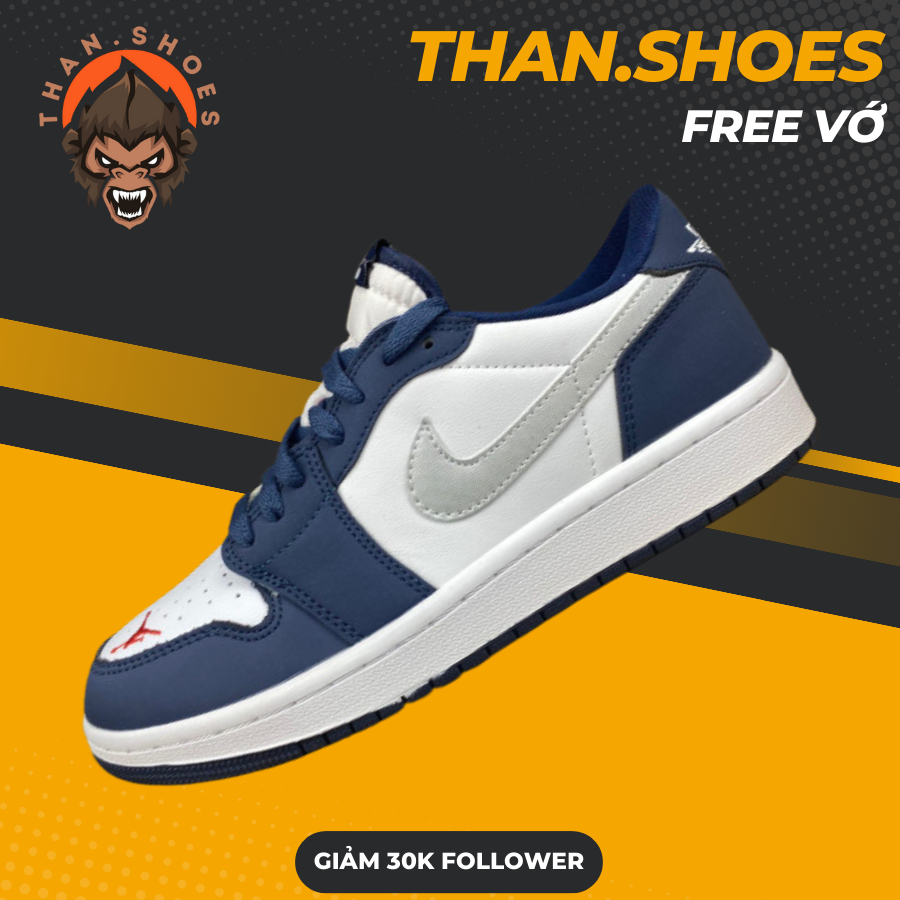 Giày Eric Koston x JD1 Low SB Midnight Navy, JD1 Thấp Xanh Trắng Móc Xám - Than.Shoes