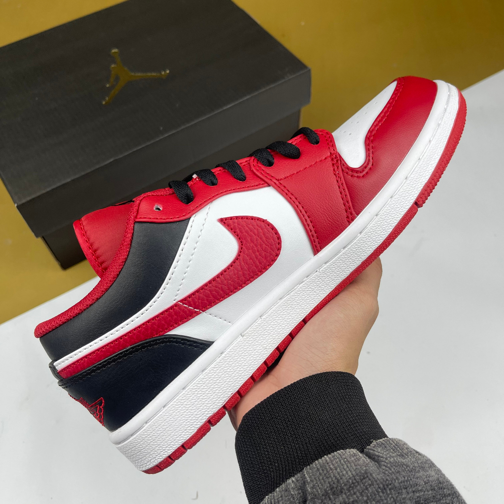 Giày JD1 Low Reverse Black Toe, JD1 Thấp Đỏ Trắng Gót Đen Bản Cao Cấp - Than.Shoes