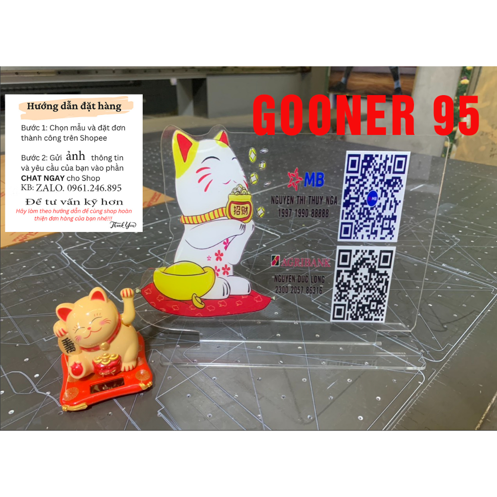 Bảng mã Qr code làm bằng acrylic sang trọng để bàn chất lượng cao cấp, in theo yêu cầu
