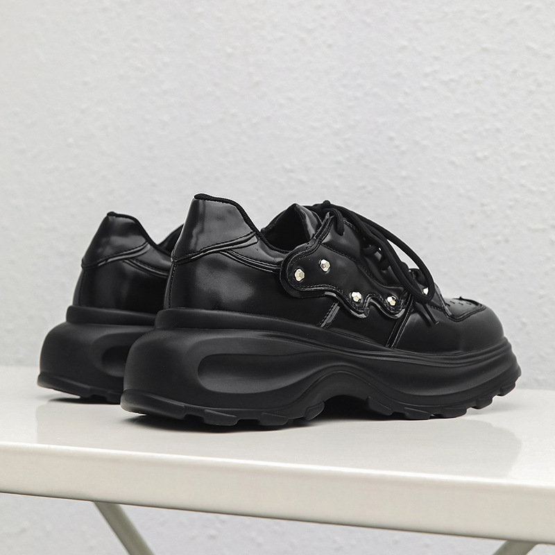 Giày da nam HOMME phối đồ streetwear, Giày thể thao đế tăng 6cm chiều cao 3322-R