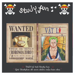 [LẺ] GIẤY BAO TẬP MẪU 11 ONE PIECE - GIẤY BAO VỞ THEO MÔN HỌC ANIME - STUDY FUN