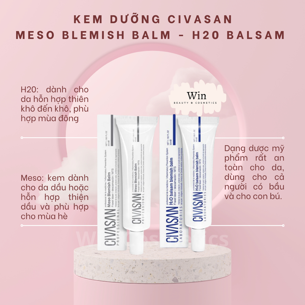Kem dưỡng Civasan H20 Balsam Blemish Balm cho da khô - Meso Blemish Balm cho da dầu