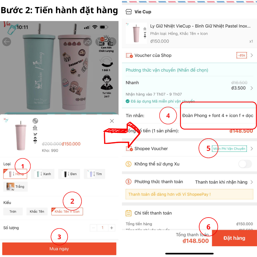 Bình Giữ Nhiệt VieCup - Ly Giữ Nhiệt Hình Gấu Inox 304 - Khắc Tên Theo Yêu Cầu Và Quà Tặng