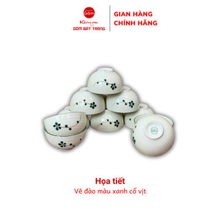 Bát ăn cơm, chén ăn cơm đào xanh cổ vịt, bát ăn cơm gốm bát tràng