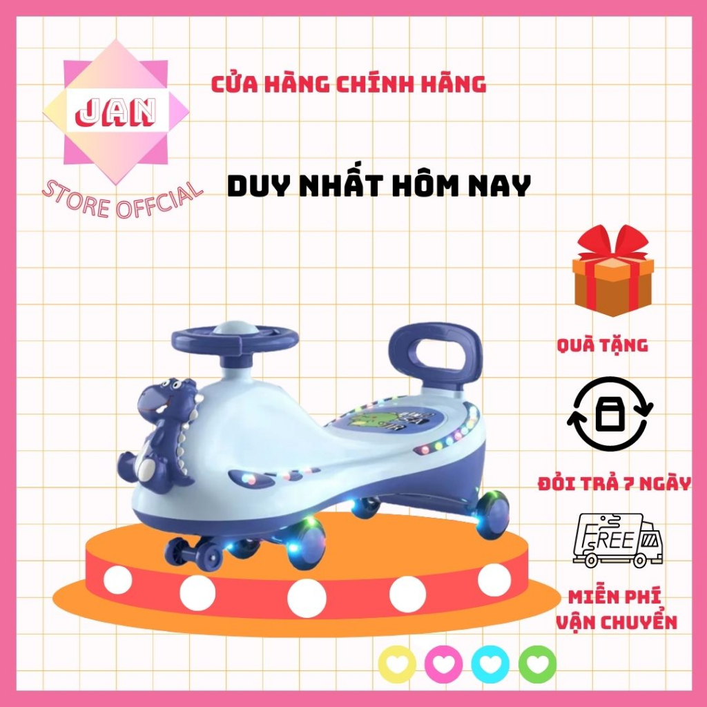 Xe lắc cho bé có đèn nhạc,xe chòi chân khủng long cao cấp cho trẻ 1-5 tuổi bảo hành 6 tháng .