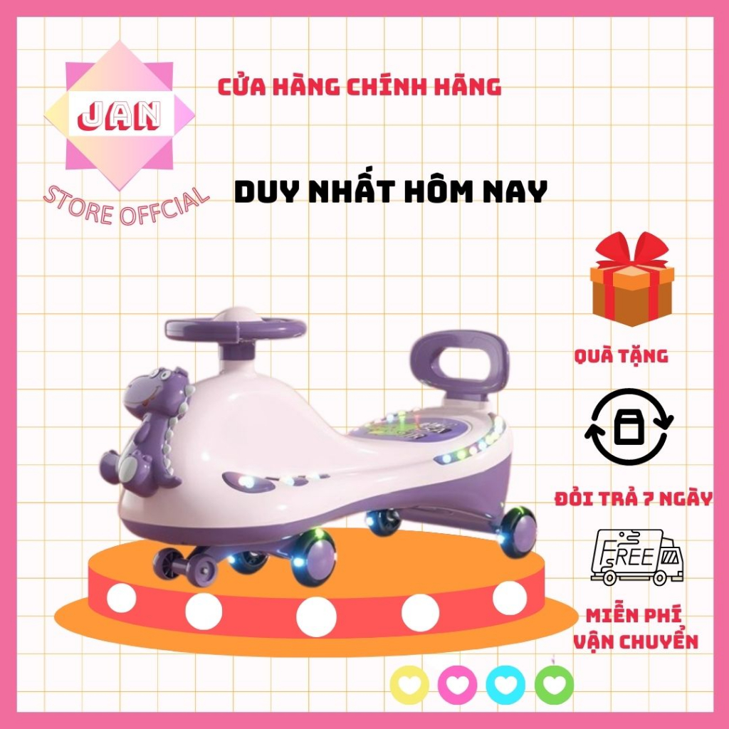 Xe lắc cho bé có đèn nhạc,xe chòi chân khủng long cao cấp cho trẻ 1-5 tuổi bảo hành 6 tháng .