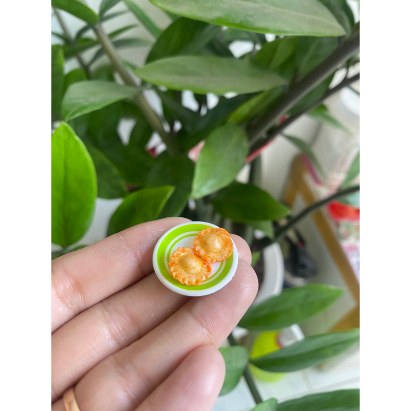 Mô hình dĩa bánh tai yến mini bằng đất sét 1/12 rất nhỏ