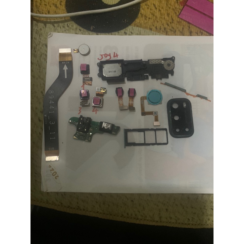 joy4/cam sau/cam trước/loa ngoài/main sạc/cáp nối main/Vân tay/pin/khay sim/nút nguồn nhựa