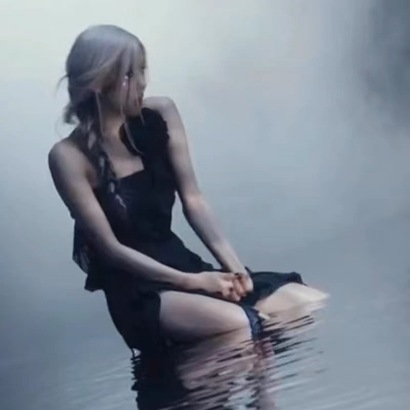 Đầm đen hoa tua rua trong MV Pink Venom giống Rosé Blackpink