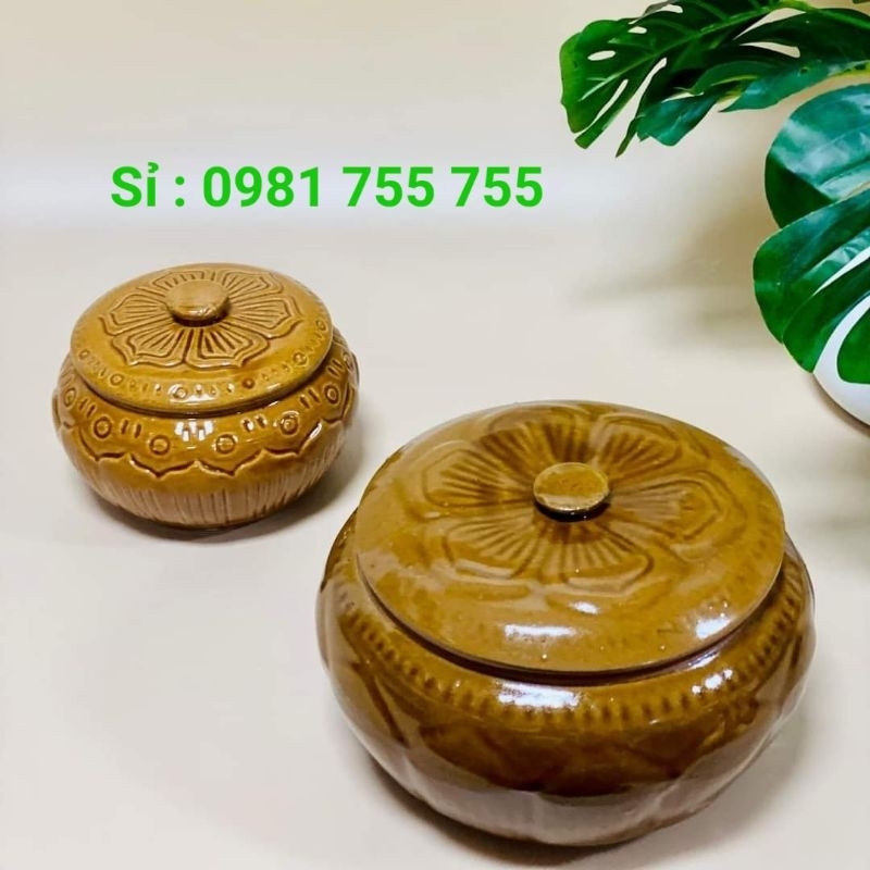 Âu đựng Mỡ, Đựng mẻ,Âu Muối Dưa Cà Gốm Bát Tràng màu da Lươn