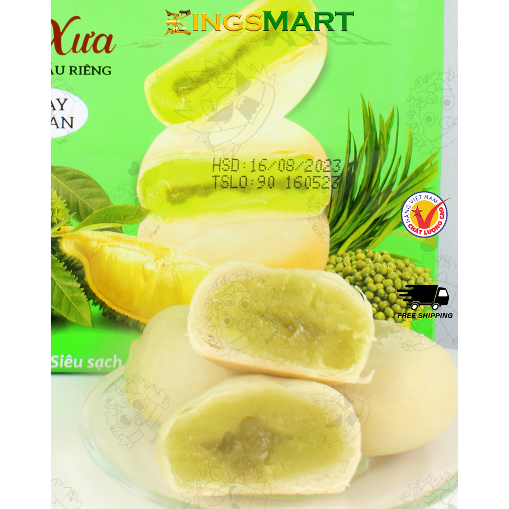 Bánh Pía Mini Chay Tươi Vị Lá Dứa Túi 120gr (6 Bánh) THIÊN SA Tách Béo, Giảm Ngọt