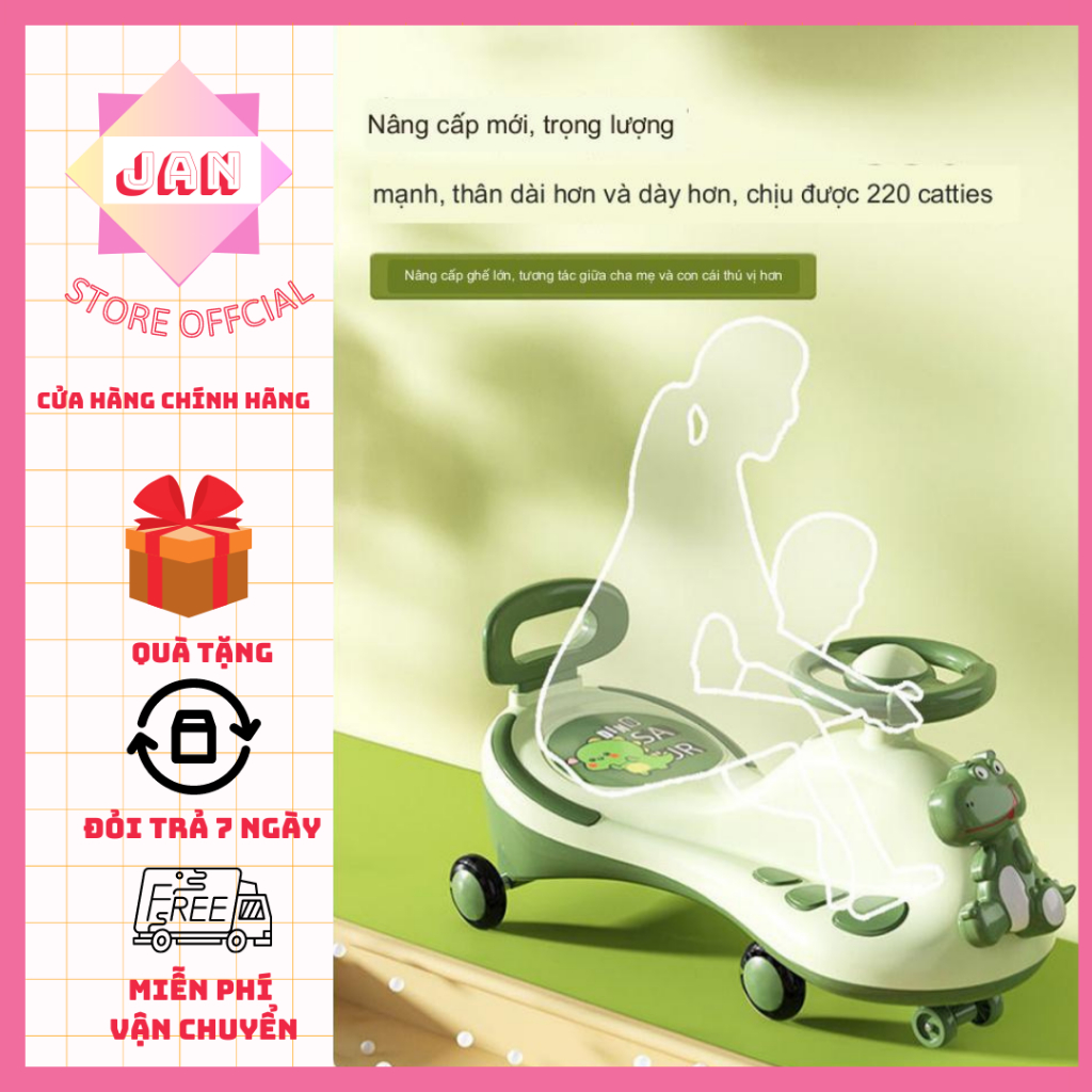 Xe lắc cho bé có đèn nhạc,xe chòi chân khủng long cao cấp cho trẻ 1-5 tuổi bảo hành 6 tháng .