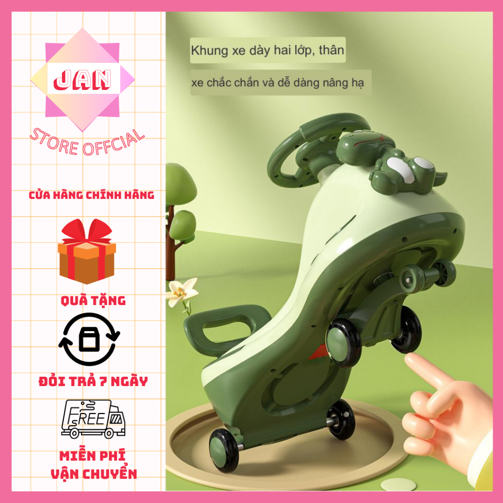 Xe lắc cho bé có đèn nhạc,xe chòi chân khủng long cao cấp cho trẻ 1-5 tuổi bảo hành 6 tháng .