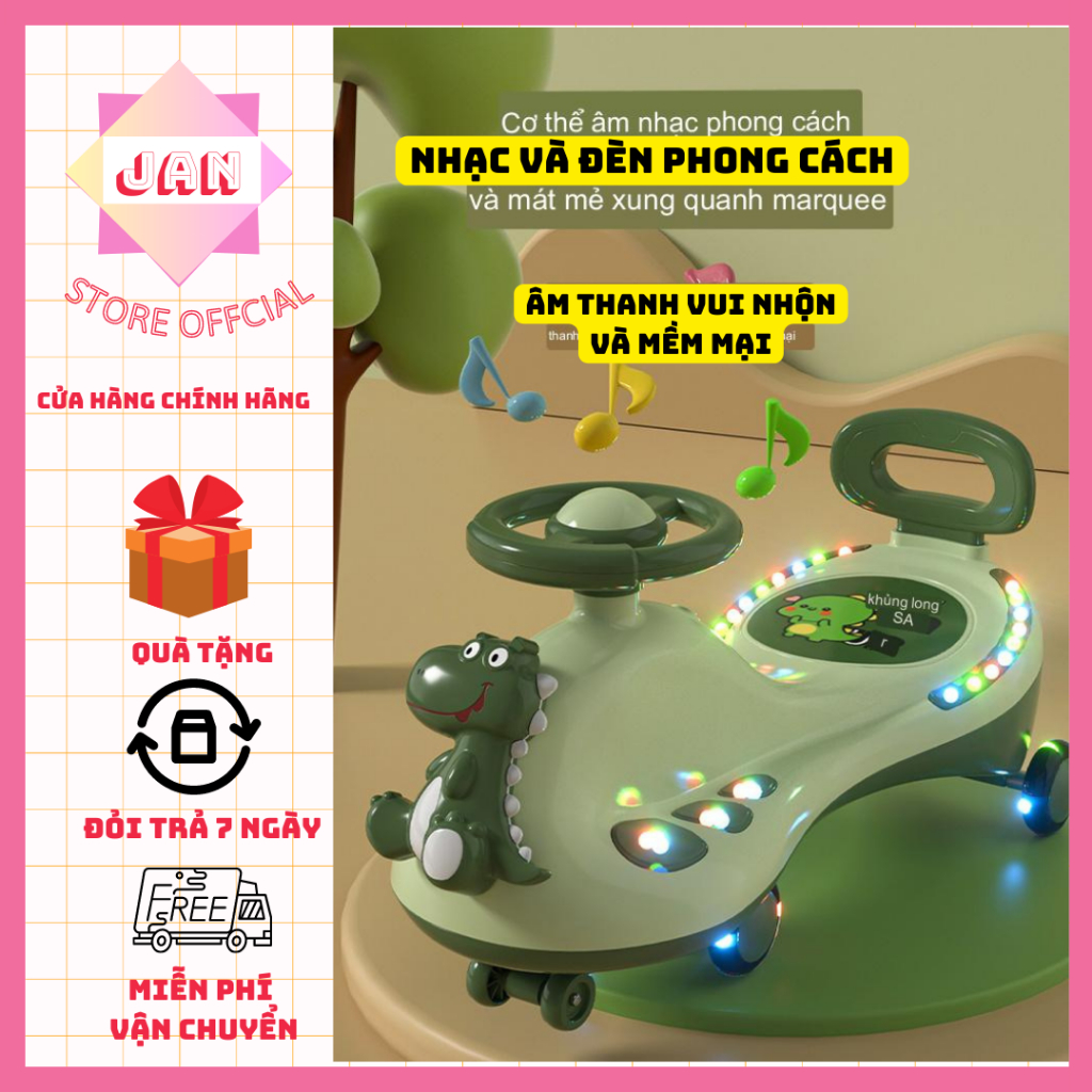 Xe lắc cho bé có đèn nhạc,xe chòi chân khủng long cao cấp cho trẻ 1-5 tuổi bảo hành 6 tháng .