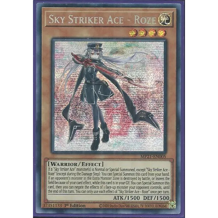 Thẻ bài Yu-Gi-Oh Tiếng Anh MP21-EN005 Sky Striker Ace – Roze – Prismatic Secret Rare